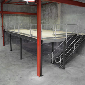 Structural mezzanine-benchmark-shelving-storage area