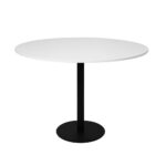 CBT9-Disc base meeting table-white-black-benchmark