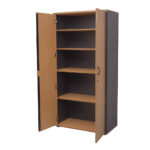CSC2FD-BI-lockable-cupboard-open-benchmark-shelving-storage