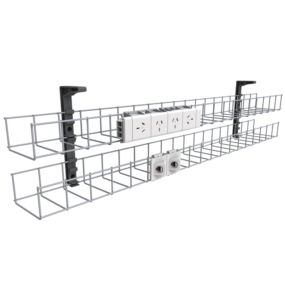 Dual Tier Cable Basket 4GPO + 2 Data